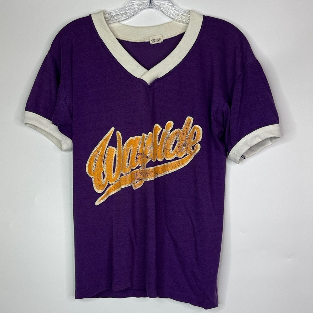 Vintage Wayside Purple #29 Short Sleeve Vneck Tshirt Medium